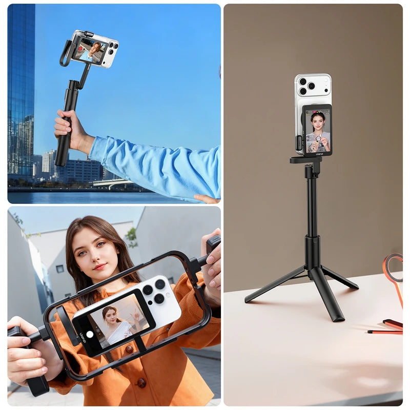 អេក្រង់ម៉ូនីទ័រថតរូប Selfie ម៉ាញេទិក Ulanzi VM1 4K ទំហំ 3.94 អ៊ីញ សម្រាប់ថត Selfie ជាមួយ Iphone 17 16 Samsung Android Smartphone សម្រាប់ថតវីដេអូ Vlog ជាមួយមីក្រូហ្វូន