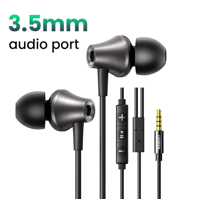 UGREEN 3.5mm USB Type C Wired Earbuds with Microphone, Wired Earphones in Ear Headphones HiFi Stereo,For Most with 3.5mm Jack