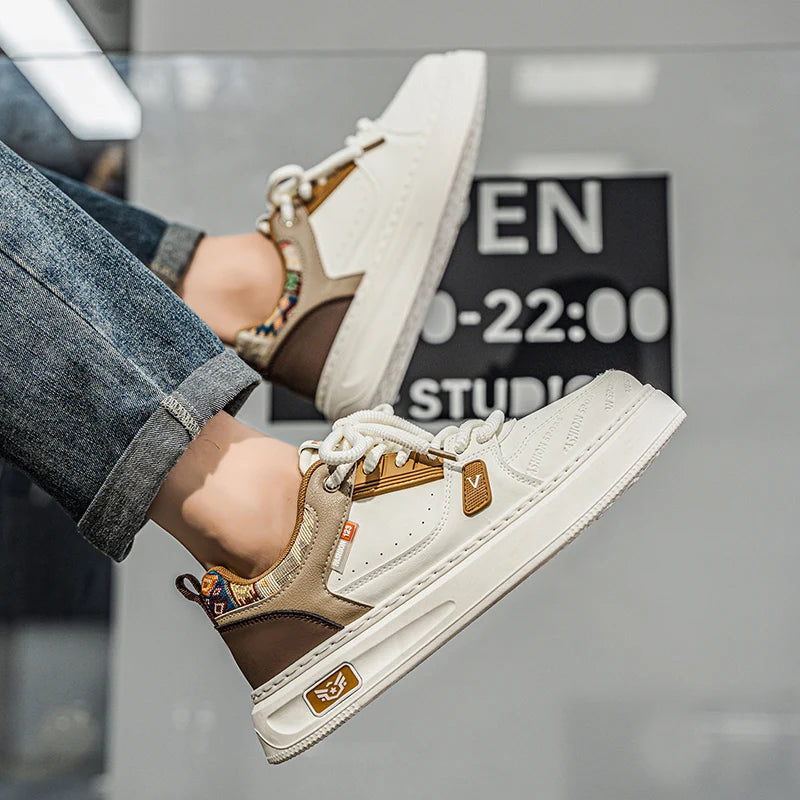 Men's thick-sole casual shoes Four seasons soft-sole breathable lightweight flat walking shoes fashion youth sports board shoes
