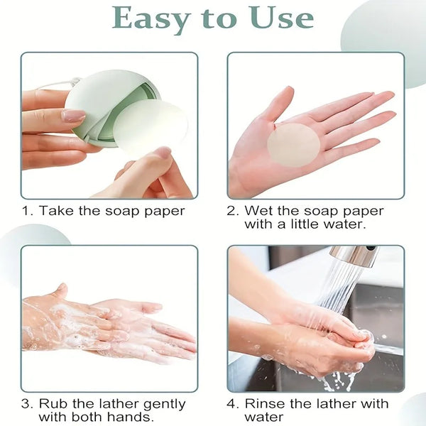 50pcs Portable Hanging Rope Soap Sheets,Disposable Fruit-Scented Low Foam Hand Suitable for Hiking,Outdoor.Soap Bar for Hand Was