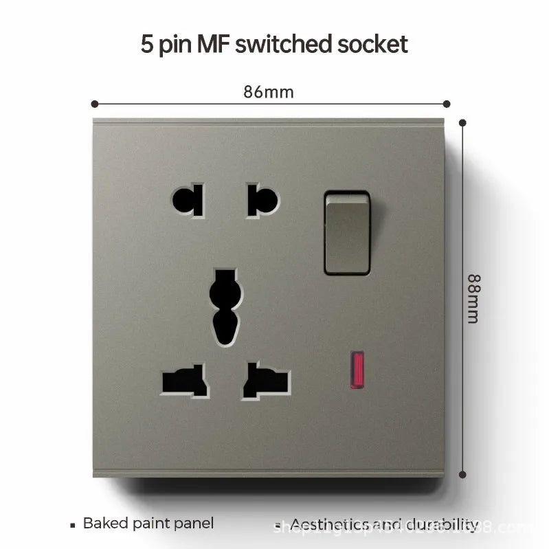 UK 13A with USB Type-c 18W Quick Charge Wall Power Socket Plug,Universal Wall light Switch Panel Dual USB Electrical Outlet