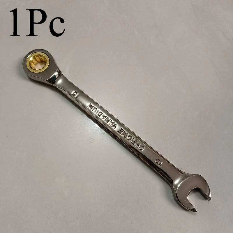 Quick release bi-directional ratchet wrench - dual head and open-end design, easy to use, durable carbon stee,Repair wrench.