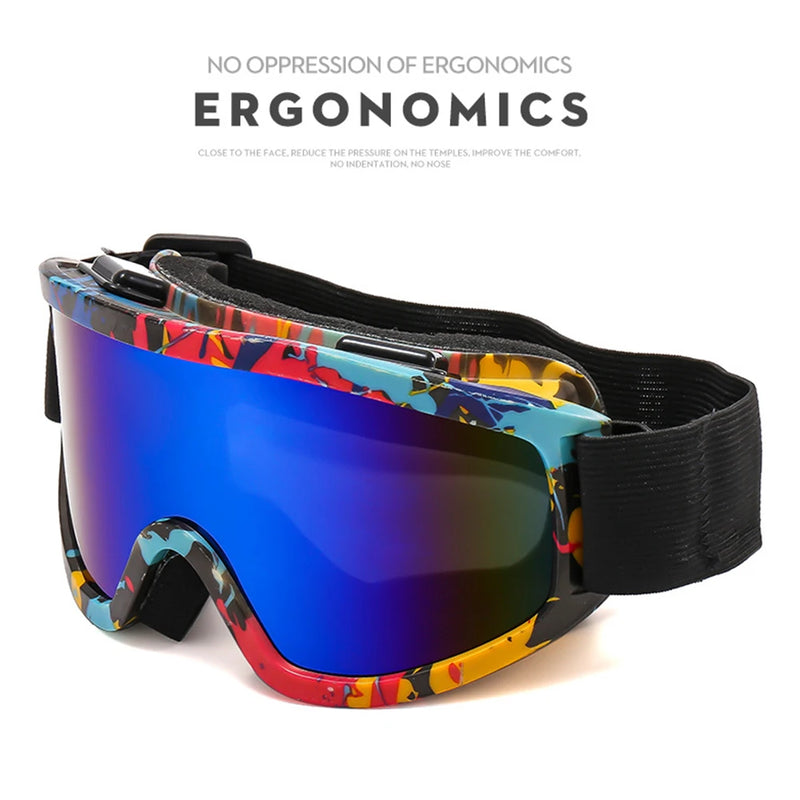 Ski Goggles Windproof Anti-Collision Anti-Glare Lens Outdoor Sport Snow Snowboard for Snowboarding Skiing Winter Anti-Fog