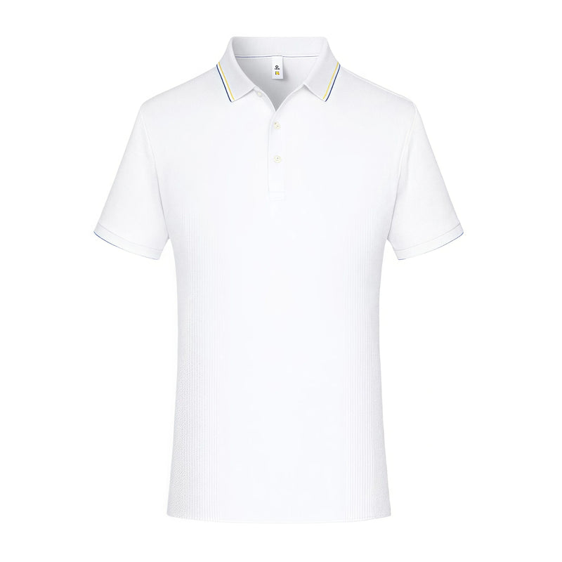 Ice Silk Polo Shirt Short Sleeve Turn-down Collar Traceless Breathable Workwear T-shirt Team Clothing Custom Logo Pattern