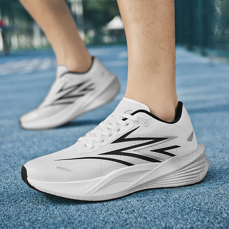 Men's light racing running shoes spring summer soft-sole outdoor walking casual sneakers students breathable speed sports shoes