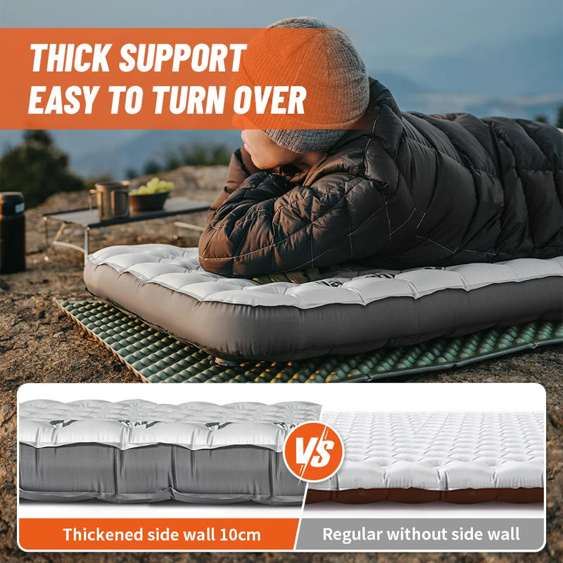 Naturehike Air Mattress 6.5 R Value Side Wall Thick Mat Camping Sleeping Pad Outdoor Ultralight Inflatable Mattress Air Cushion