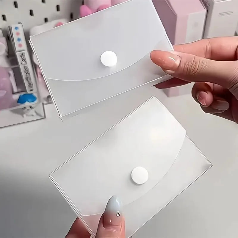 2pcs Flip-Top Lid Frosted Card Holder Box- Suitable for Business Cards,Stickers,Receipts,Minimalist Durable Storage Box.