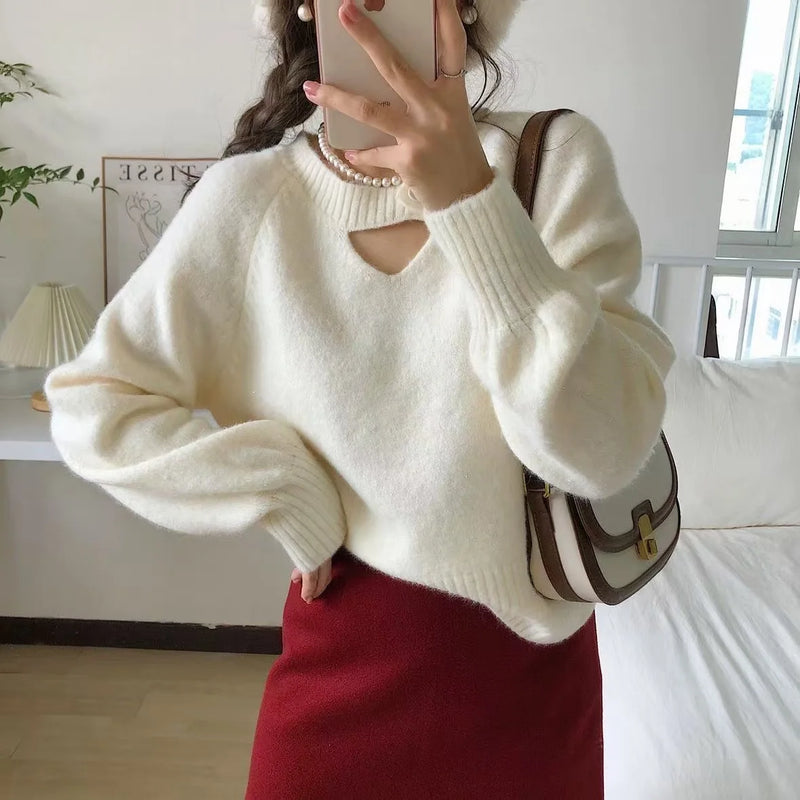 Spring Autumn 2026 New Bottom Knitted Sweater Fashionable Knitwear Top Woman Pullover Jumper Shirt Ladies Tops Pull Femme