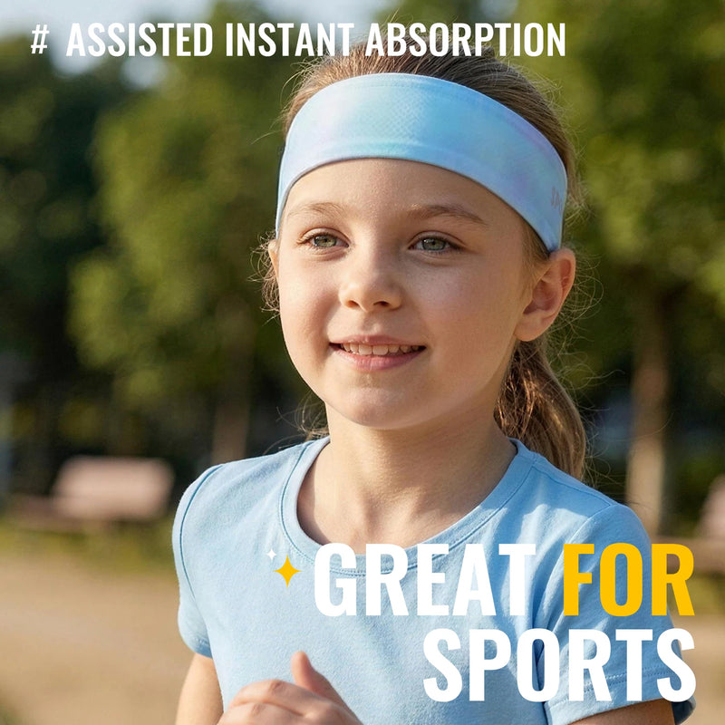 WRELS Kids Headband Sweatband Mesh Breathable Reflective Hair Band Elastic Ultralight Boys Girls Running Sports Headband