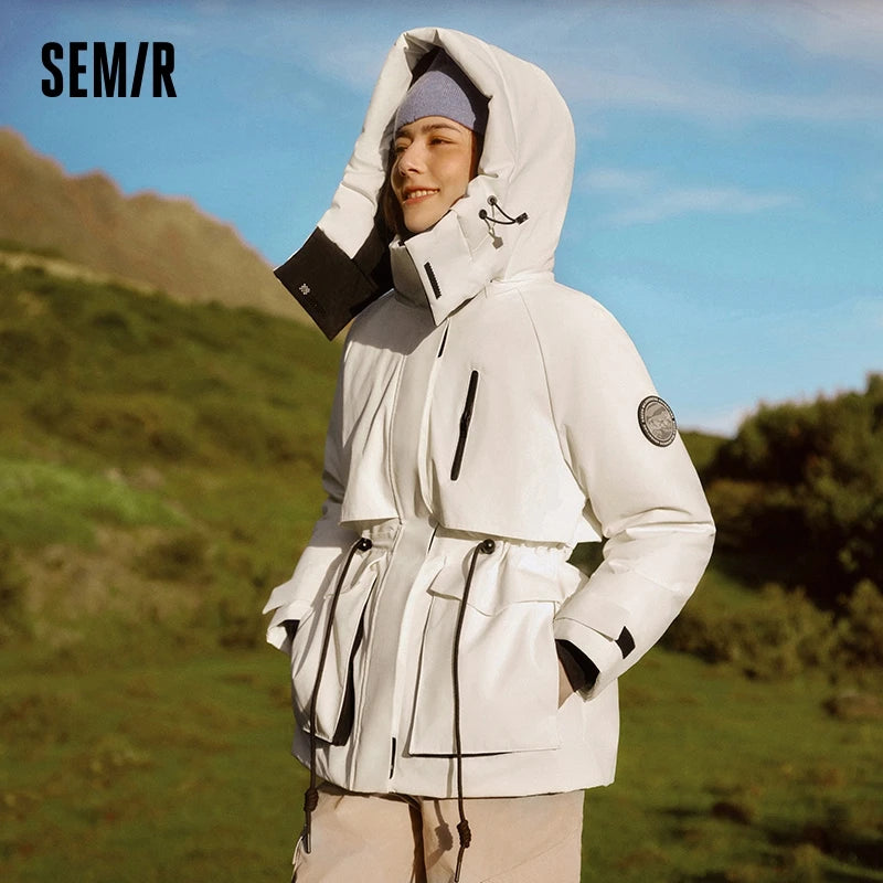 Semir Down Jacket Women Mid-Length Waterproof Oil-proof Stain-proof 2026 New Winter Clothing Coat Women