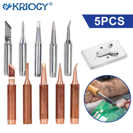 5pcs Pure Copper Lead-Free 900M-T-K Soldering Iron Tip Soldering Iron Tip For Soldering Rework Station Soldering Tools