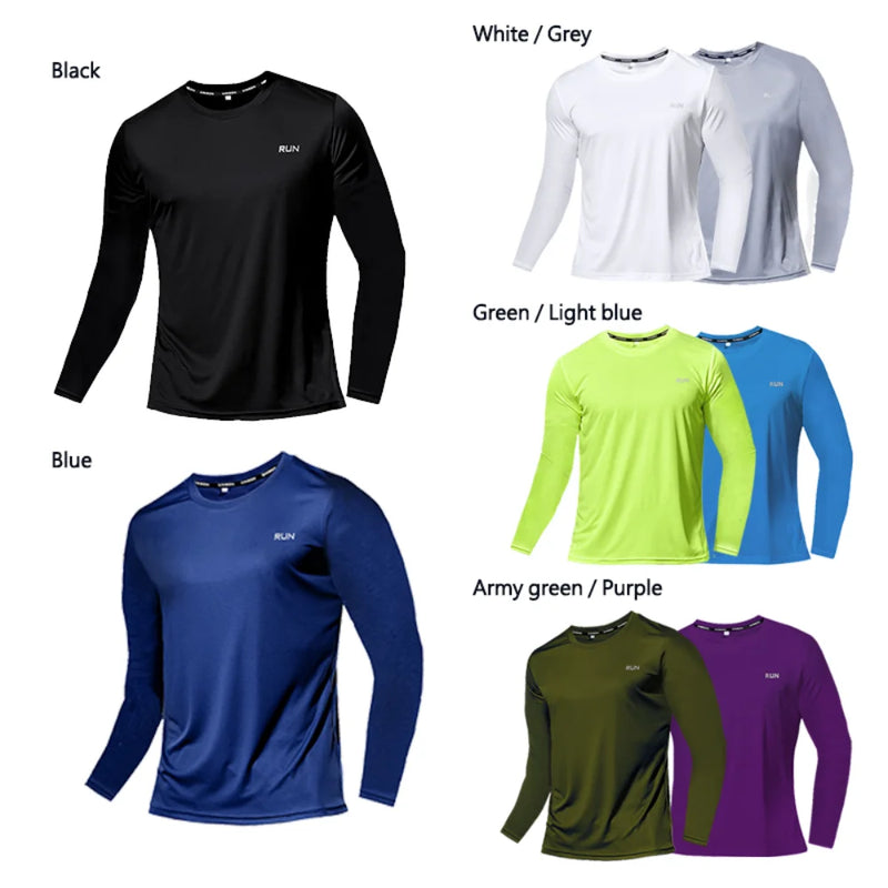 Men's Ice Silk Long Sleeve T Shirt Quick Dry Breathable Cooling UV Sun Protection Running Outdoor Sportswear