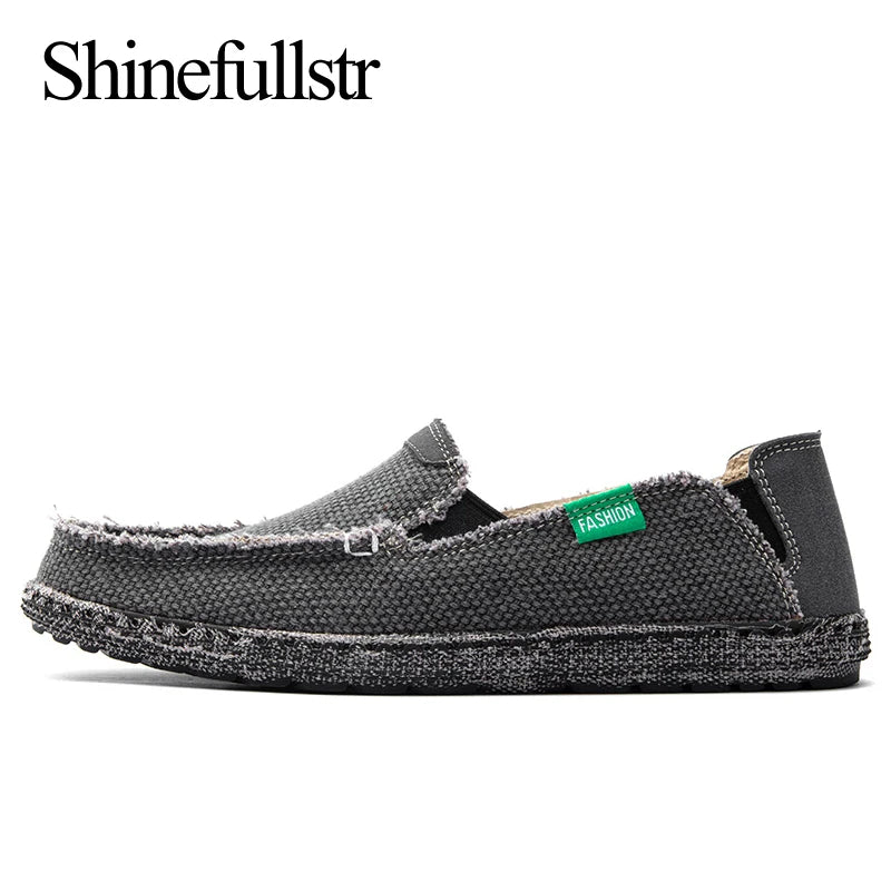 Summer Mens Canvas Slip On Shoes Men Flat Casual Shoes Comfortable Breathable Big Size 47 48 49