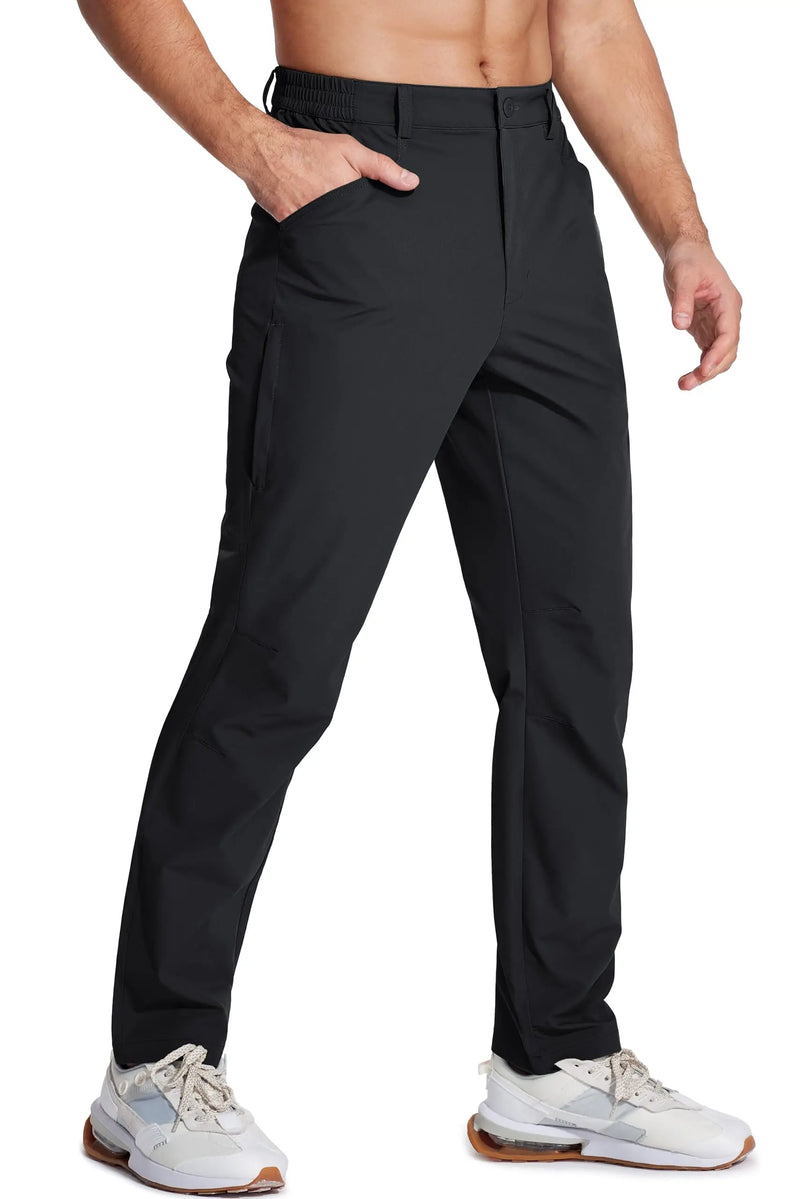 TACVASEN Mens Tactical Waterproof Work Fishing Straight Pants Lightweight Quick Dry Hiking Trousers Stretchy With Side Pockets