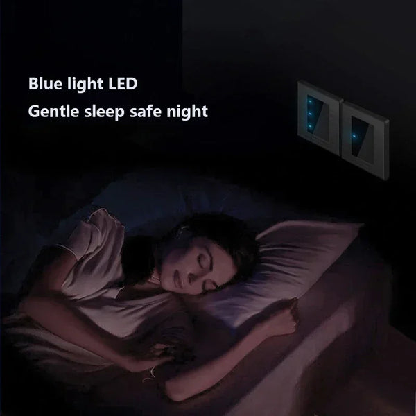កុងតាក់ភ្លើង LED ជញ្ជាំងជាសកល បន្ទះដែកអ៊ីណុក រន្ធដោតសាកលឿន 1 2 3 ចង្កោម 1 2 ផ្លូវ