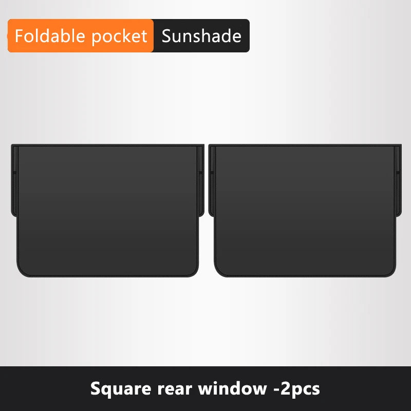 SEAMETAL Magnetic Car Window Sunshade Double Layer Sunshade Full/Semi Shading Car Curtain Front Rear Parasol With Storage Pocket