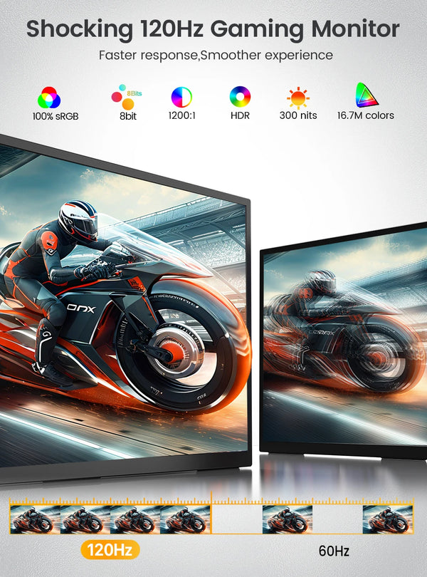 ម៉ូនីទ័រកុំព្យូទ័រ UPERFECT 18 UMax ទំហំ 18.5 អ៊ីញ ចល័ត អេក្រង់បង្ហាញ FHD 120hz ជាមួយប្រភេទ C Mini HDMI VESA តង្កៀបលើកបង្វិល សម្រាប់កុំព្យូទ័រយួរដៃ