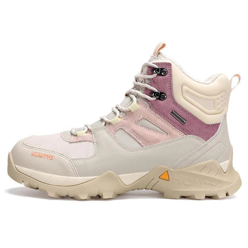 HUMTTO Waterproof Boots Women Luxury Designer Hiking Shoes for Womens Outdoor Climbing Trekking Sneakers New Leather Ankle Boots