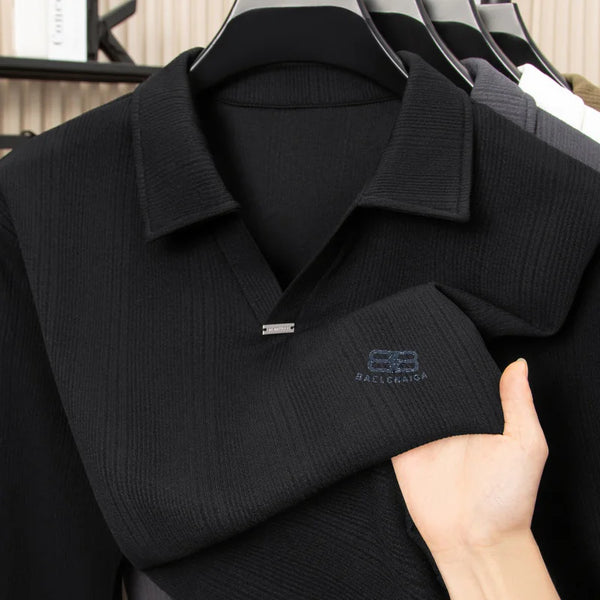 Original Spring New Man Long-Sleeved T-Shirt Seagull Neck Letter Print British Style Hot Sales Long Sleeves Casual Mens Clothing