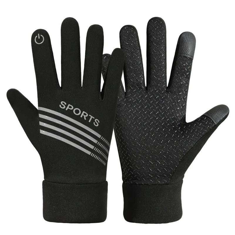 WRELS Autumn Winter Warm Cycling Gloves Waterproof Thermal Touch Screen Riding Cycling Skiing Non-slip Winter Bike Gloves Men