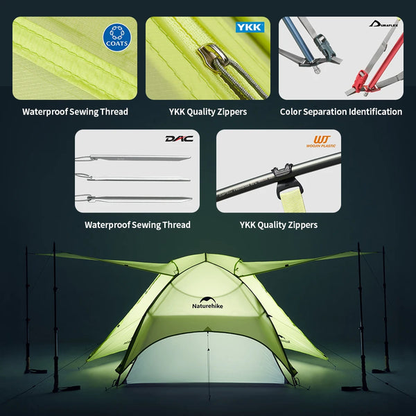 តង់ឡើងភ្នំ Naturehike Star River EXT សម្រាប់មនុស្ស 2 នាក់ តង់ស្រាល ធន់នឹងទឹក សម្រាប់បោះតង់ក្រៅផ្ទះ ងាយស្រួលយកតាមខ្លួន ការពារកម្ដៅថ្ងៃ ទម្ងន់ស្រាល