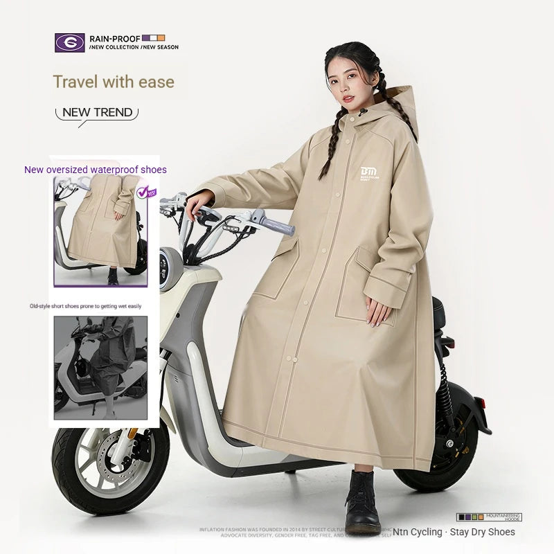 អាវភ្លៀងរថយន្តអគ្គិសនី Poncho សម្រាប់បុរស និងស្ត្រី ការពារព្យុះភ្លៀង អាវក្រៅវែងសម្រាប់មនុស្សធំ