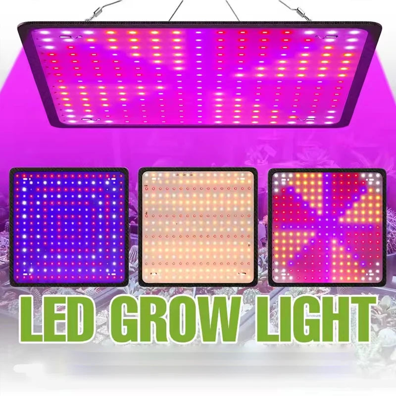 អំពូល LED ពេញវិសាលគម Phyto ព្យួររុក្ខជាតិដុះលូតលាស់បន្ទះពន្លឺគ្រាប់ពូជអ៊ីដ្រូប៉ូនិកផ្ទះកញ្ចក់ដាំដុះបន្លែផ្កាចង្កៀងលូតលាស់
