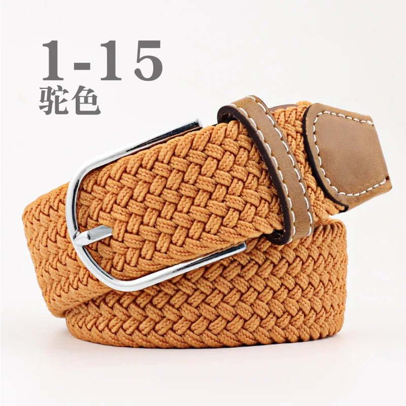 105cm Stretch Woven Belt, Unisex Canvas Belts Fashion Casual Student Belt Women Cinturon Male Waistband.