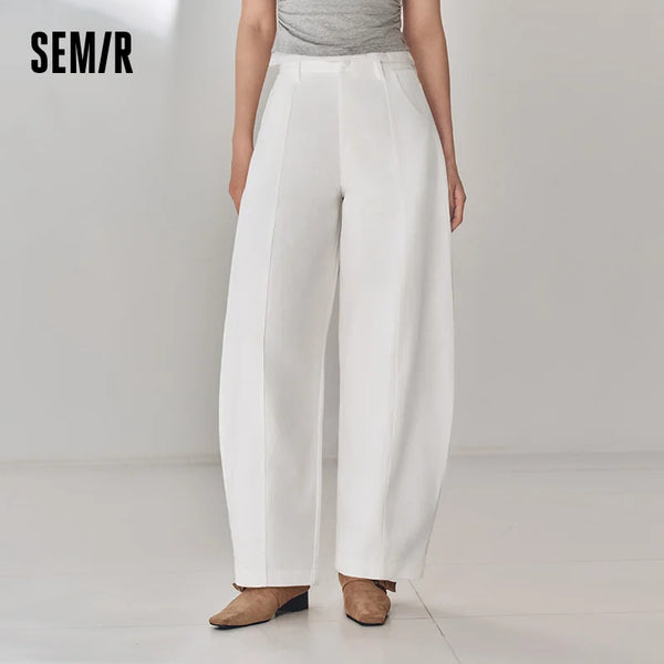 ខោស្ត្រី Semir បន្ទះកណ្តាលថ្នេរកោងជើងធុងរលុងរចនាប័ទ្មធម្មតាខោរដូវស្លឹកឈើជ្រុះស្លៀកពាក់តាមដងផ្លូវ 2026