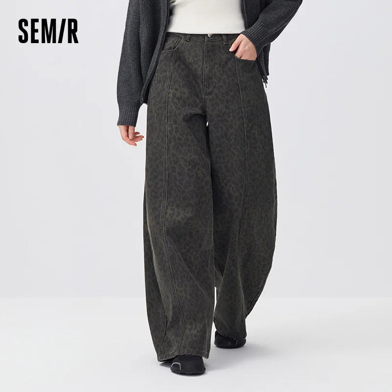 ខោខូវប៊យ Semir សម្រាប់នារី រចនាបថរលុង ជើងកោង រោមចៀមដុសខាត់ សមឥតខ្ចោះ ឆ្នាំ២០២៦ សម្លៀកបំពាក់ប្រចាំថ្ងៃរដូវរងាថ្មី រចនាប័ទ្មធម្មតាសម្រាប់ទីក្រុង