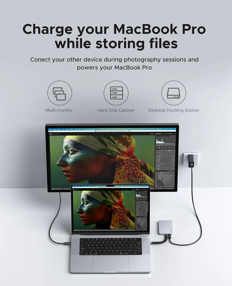 ORICO Magnetic External SSD for Macbook PRO PD100W Charging 4K ProRes HDR, 1000MB/s USB 3.2 External Drive for Tablets Laptops