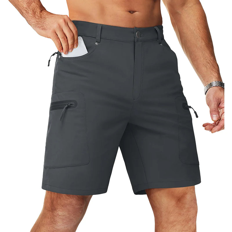 TACVASEN Summer Cargo Shorts Men's Quick Dry Hiking Fishing Shorts Multi-pockets Stretch Waist Casual Shorts Outdoor Male