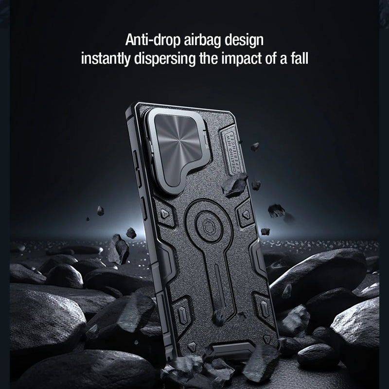 NILLKIN For Samsung Galaxy S25 Ultra Magsafe Case Armor Prop Magnetic Wireless Charging Hard Back Cover For Samsung S25 Ultra