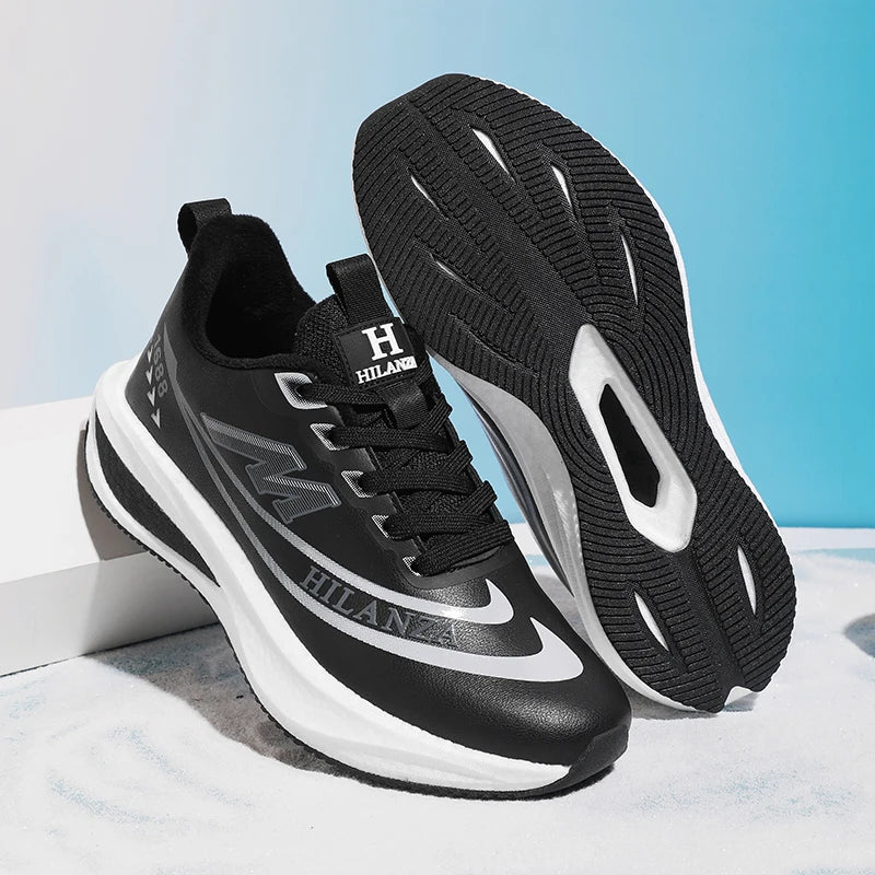 Mens Running Shoes Winter Leather Warm Cosy Cotton Shoes Cushioned Large Size Trendy Sports Leisure Sneakers for Men