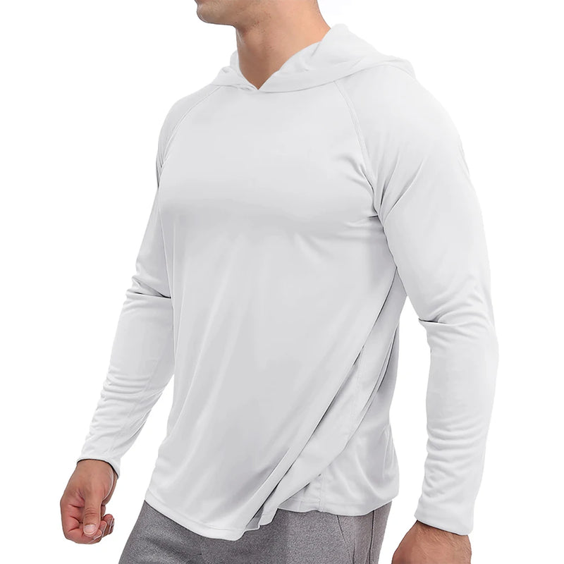 TACVASEN UPF 50+ Sun Protection T-Shirts Mens Long Sleeve Hoodie Casual Quick Dry T-Shirts Outdoor Hike Sports Run Pullover Tops