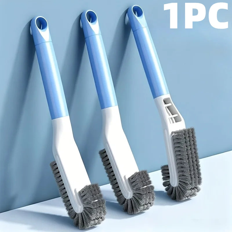 1pc Shoe Brush Long Handle Double Head Soft Hard Bristle 360° No Dead Corner No Damage to Shoes Multi-functional Cleaning.