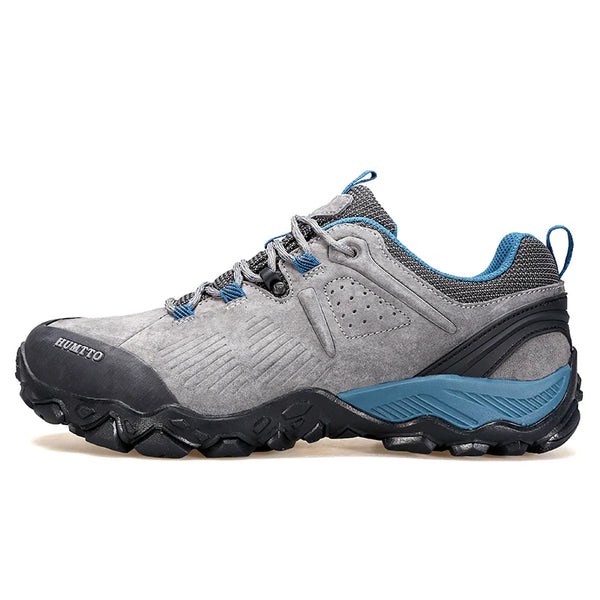 HUMTTO Waterproof Shoes for Men Hiking Shoes Leather Mens Sports Luxury Designer Outdoor Climbing Trekking Walking Sneakers Man