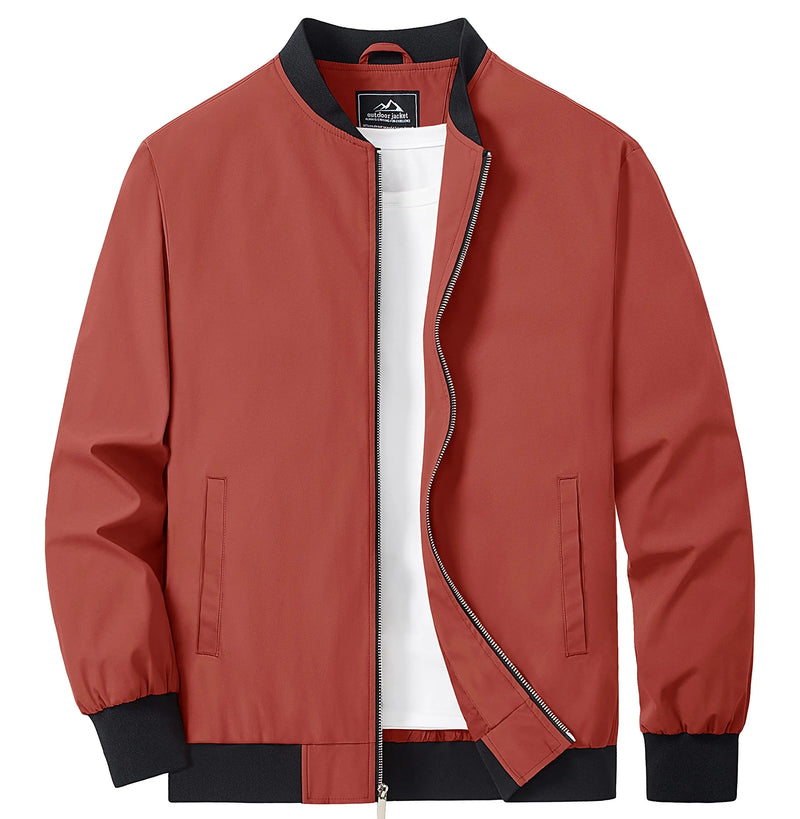 TACVASEN Men's Lightweight Waterproof Daily Casual Jacket Mild Winter And Autumn Windproof Soft Outdoor Jacket With Pockets