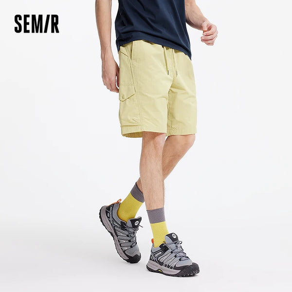 Semir Black Work Shorts Men 2025 New Summer Loose Sport Straight-Leg Mid-Length Pants Moisture Wicking for Casual Wear