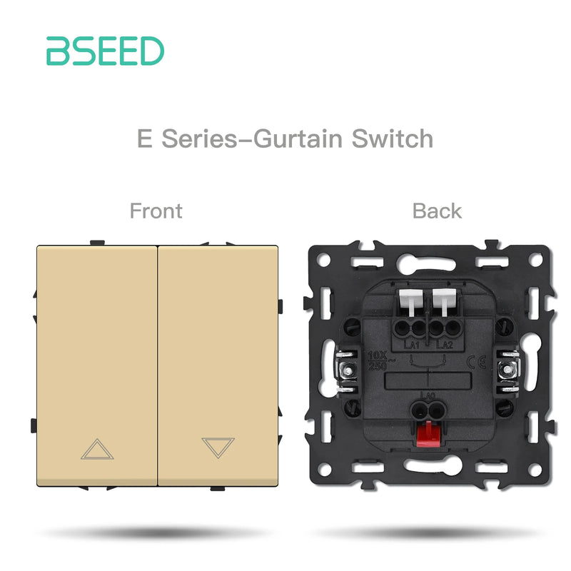 BSEED E Series Button Light Switch 1/2Gang 1/2Way USB Type-C Socket Module Part Internet TV Socket DIY Part 80mm Plastic Frame