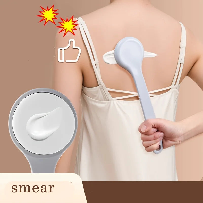 Ergonomic Long-Handled Body Lotion Applicator-Back Brush with Sponge Pad, No-Battery Needed,Ideal for Post-Bath Body Application