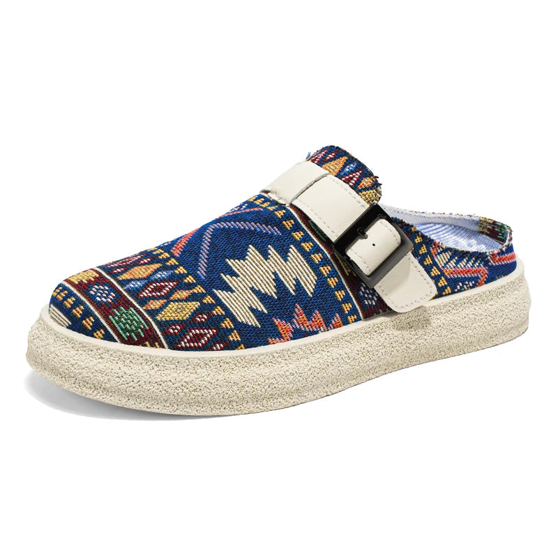 Men's slip on breathable casual shoes summer new soft-sole outdoor walking shoes fashion youth lightweight sports semi slippers