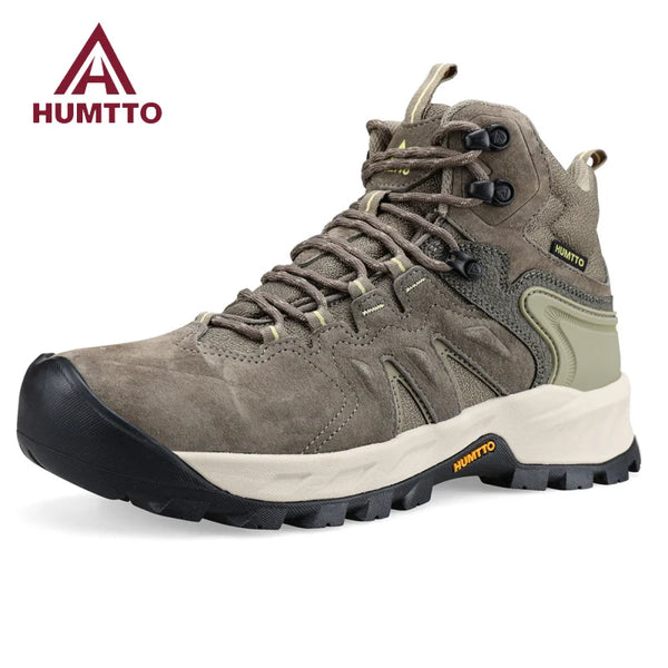 HUMTTO Winter Men's Hiking Shoes Breathable Non-slip Outdoor Man Trekking Boots Genuine Leather Luxury Designers Sneaker for Men