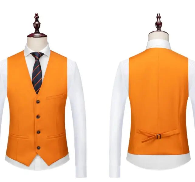 Asian Size Men's Sleeveless Vest, Single-breasted V-neck Vests Jacket, 26 Colors Can Choose From Waistcoat.