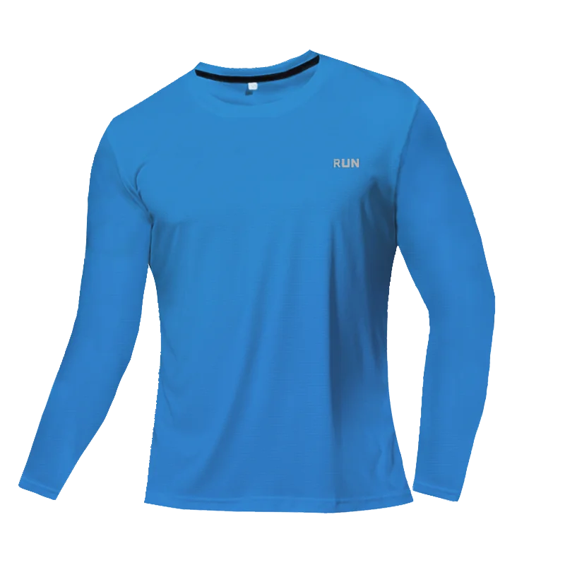 Men's UPF 50+ UV Protection Long Sleeve Sports T-Shirt, Quick Dry Breathable Athletic Tee for Running Fishing Outdoor Workout