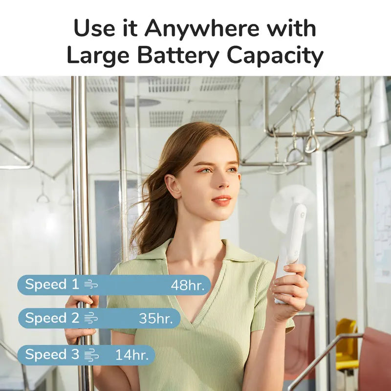 JISULIFE Portable Mini Handheld Fan,USB Rechargeable 4500mAh Silent Small Fan for Home,Pocket Fan,Electric CoolingVentoinha