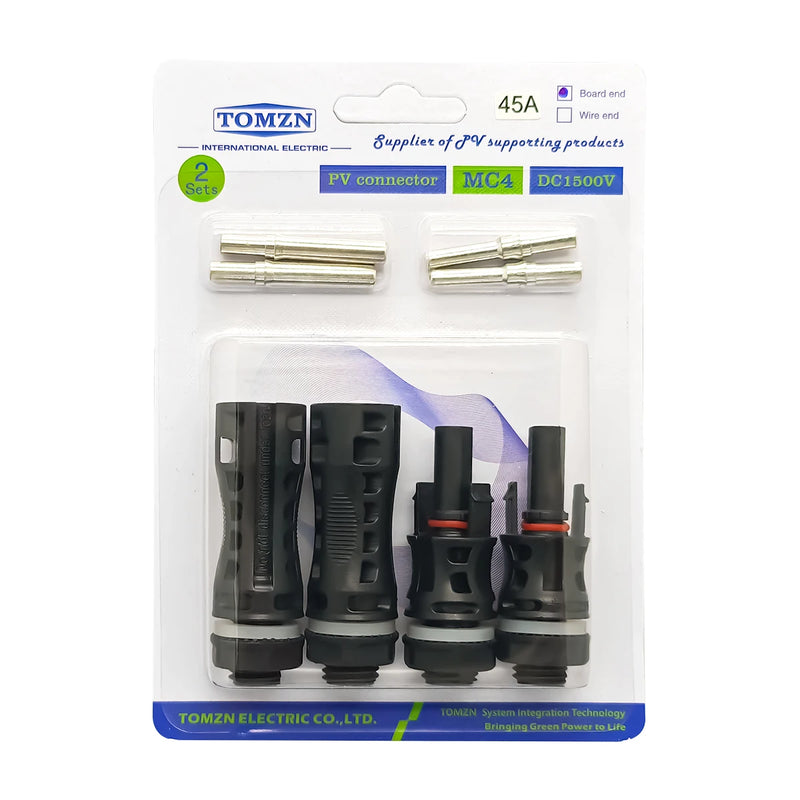 TOMZN 2 Sets of PV Solar Connectors 1000V/1500V 32A45A Panel Branch for Photovoltaic WireBoard Terminal Box Inverter IP67 10-Lot