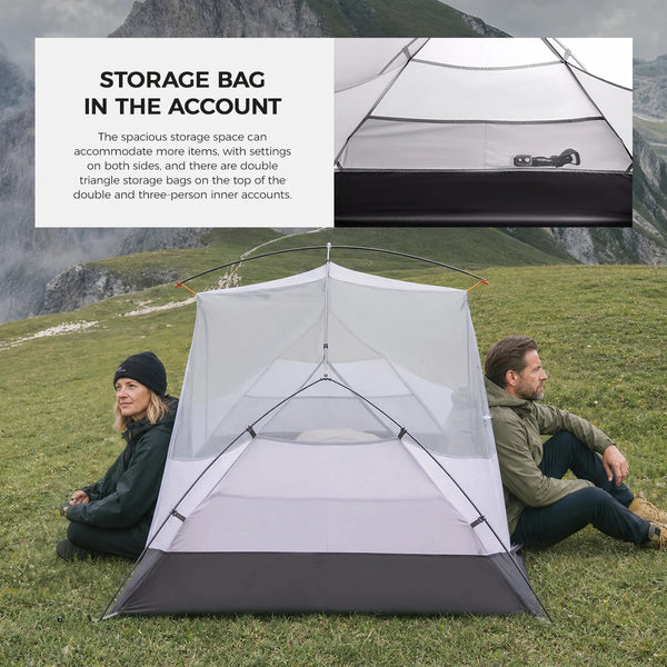 Naturehike New 2026 Mongar Base Outdoor Double Layer 210T 2/3Person Tent Ultra Light Hiking Waterproof Tent Outdoor Camping Tent