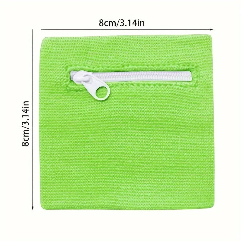 1pc Solid Color Zippered Wrist Wallet & Cash Holder - Stretchable Wristband Suitable for Running, Gym, Outdoor Activities