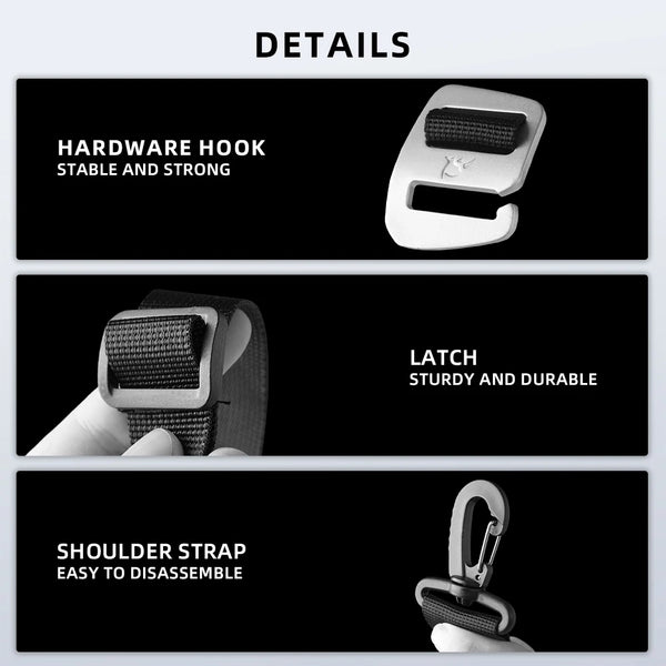 ខ្សែក្រវាត់កាបូបម៉ូតូ Rhinowalk សម្រាប់ MT21610/MT21620/MT21630 ខ្សែសម្របខ្លួនពិសេស ទំពក់ និងខ្សែរឹតសម្រាប់ស្មា